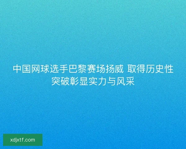 中国网球选手巴黎赛场扬威 取得历史性突破彰显实力与风采