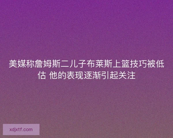 美媒称詹姆斯二儿子布莱斯上篮技巧被低估 他的表现逐渐引起关注
