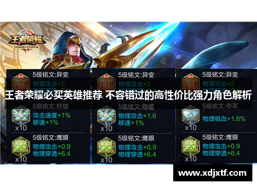 王者荣耀必买英雄推荐 不容错过的高性价比强力角色解析